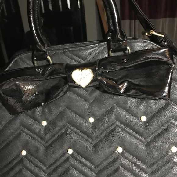 Betsey Johnson Purse, Black Tote - Picture 6 of 8